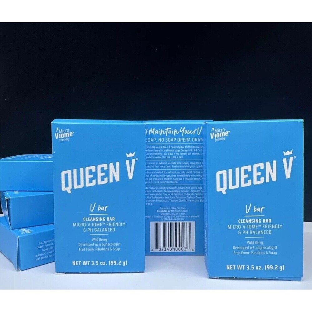 Queen V Cleansing Bar Wild Berry pH Balanced Femanine Soap 3.5oz